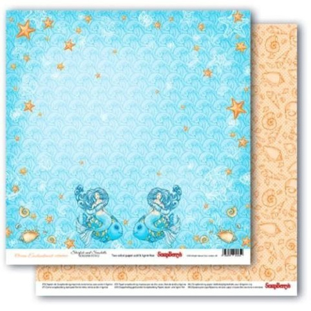 Papier do scrapbookingu dwustronny i jednostronny 30,5 x 30,5 cm OCEAN ENCHANTMENT 8 szt. ScrapBerry`s